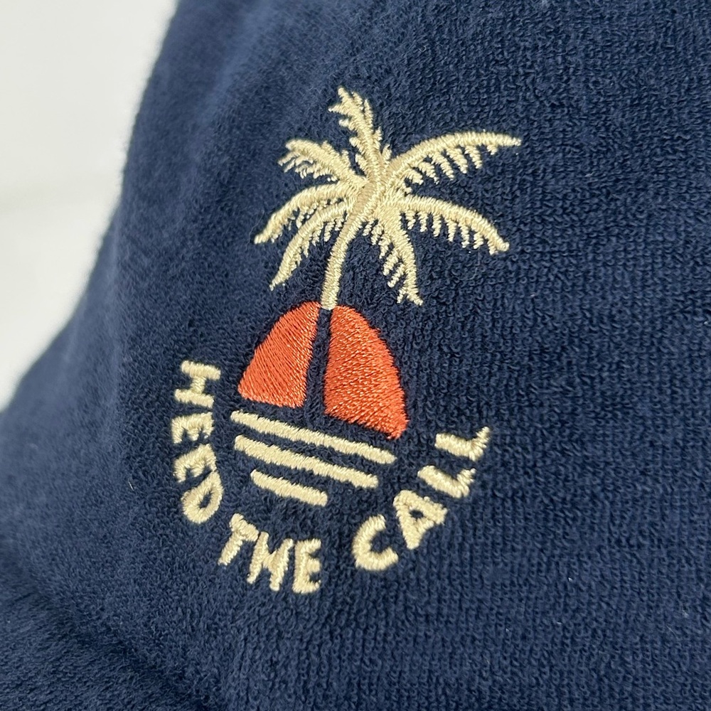 Howler Brothers NWT StrapBack Hat Sunset Palm Navy Blue‎ Terry Cloth Beach NEW - Picture 4 of 12